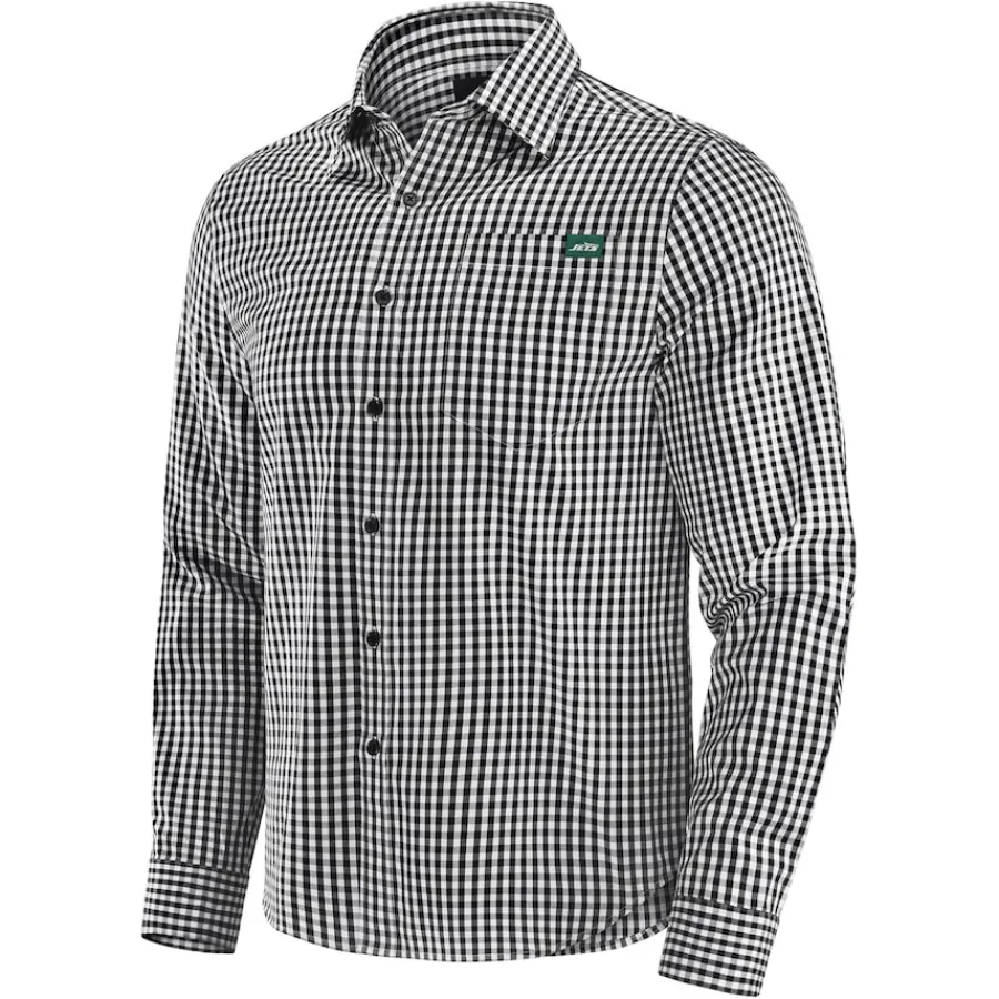 New York Jets Sweaters & Dress Shirts^Men's J. Palmer Black Dual Threat Long Sleeve Button-Up Shirt