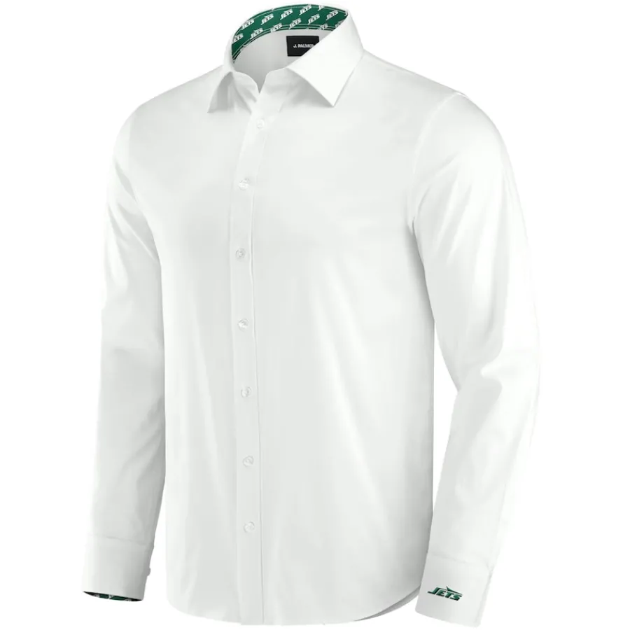 New York Jets Sweaters & Dress Shirts^Men's J. Palmer White Man-In-Motion Long Sleeve Button-Up Dress Shirt