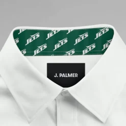 New York Jets Sweaters & Dress Shirts^Men's J. Palmer White Man-In-Motion Long Sleeve Button-Up Dress Shirt