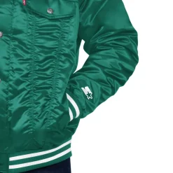 New York Jets Jackets^Men's Levi’s X Starter Green Silver Tab Trucker Full-Snap Jacket