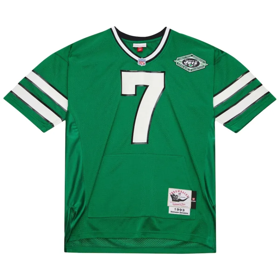 New York Jets Authentic | Throwback^Men's Mitchell & Ness Boomer Esiason Kelly Green 1993 Authentic Retired Player Pocket Jersey