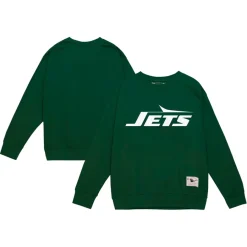 New York Jets Sweatshirts & Fleece | Men^Men's Mitchell & Ness Dark Green Basic Fleece Pullover Sweatshirt