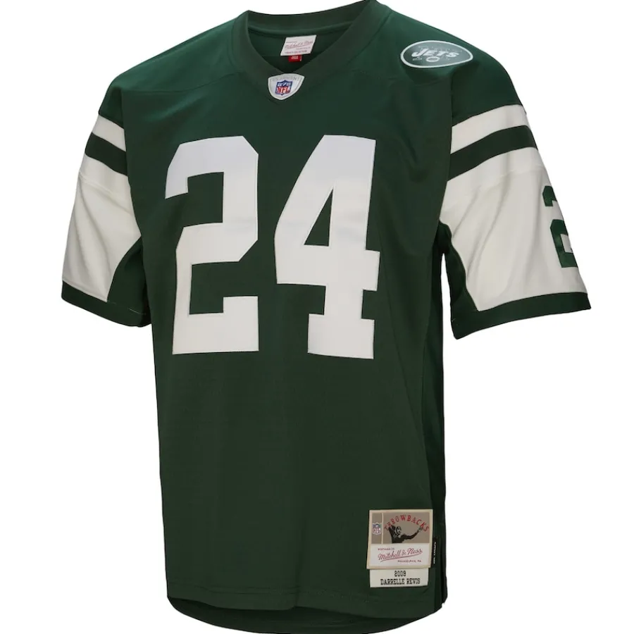 New York Jets Replica | Throwback^Men's Mitchell & Ness Darrelle Revis Green Legacy Replica Jersey