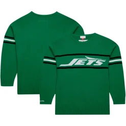 New York Jets Sweaters & Dress Shirts | Sweaters^Men's Mitchell & Ness Green Throwback 1984 Pullover Sweater