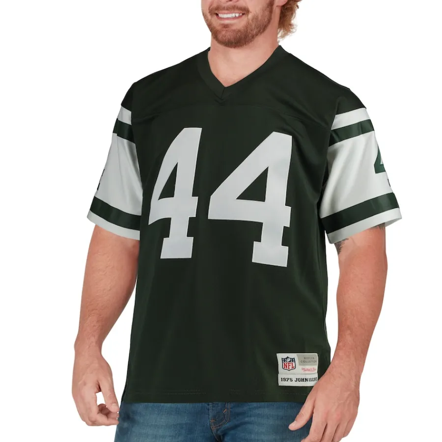 New York Jets Throwback^Men's Mitchell & Ness John Riggins Green Retired Player Legacy Replica Jersey