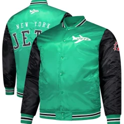 New York Jets Jackets | Big & Tall^Men's Mitchell & Ness Kelly Green Team Satin Jacket