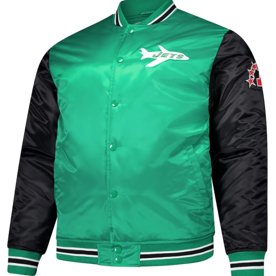 New York Jets Jackets | Big & Tall^Men's Mitchell & Ness Kelly Green Team Satin Jacket