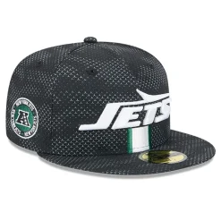 New York Jets Hats | Men^Men's New Era Black 2024 Sideline 59FIFTY Fitted Hat