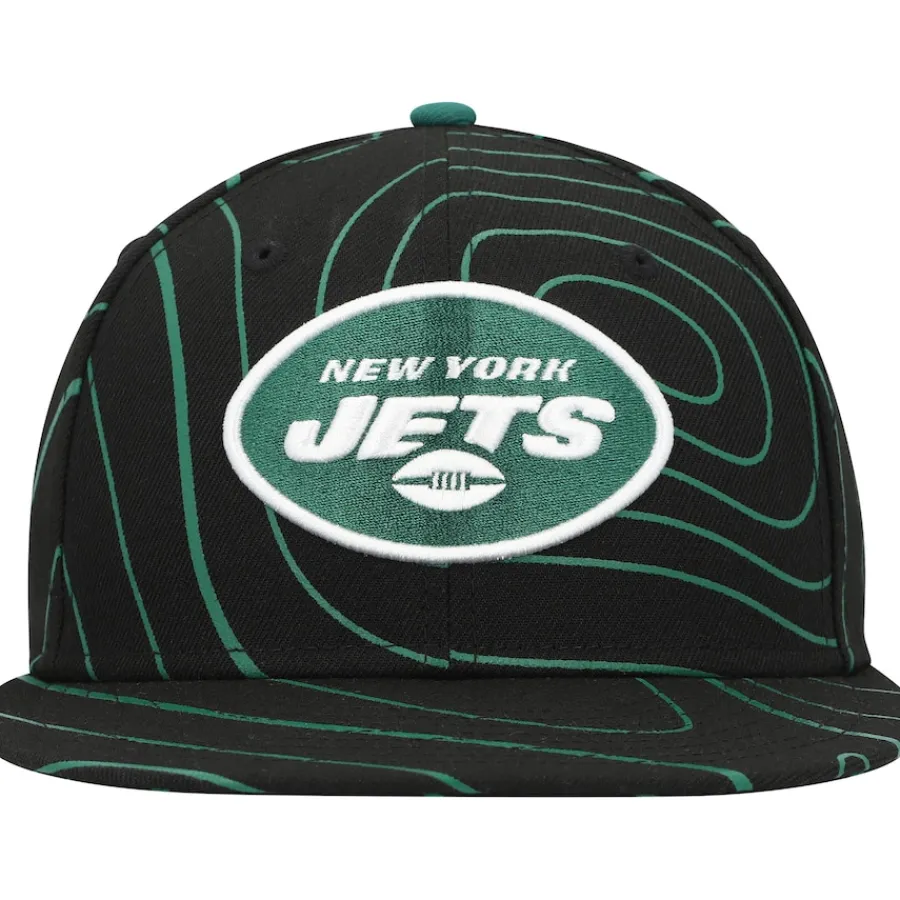 New York Jets Fitted^Men's New Era Black Geo 59FIFTY Fitted Hat