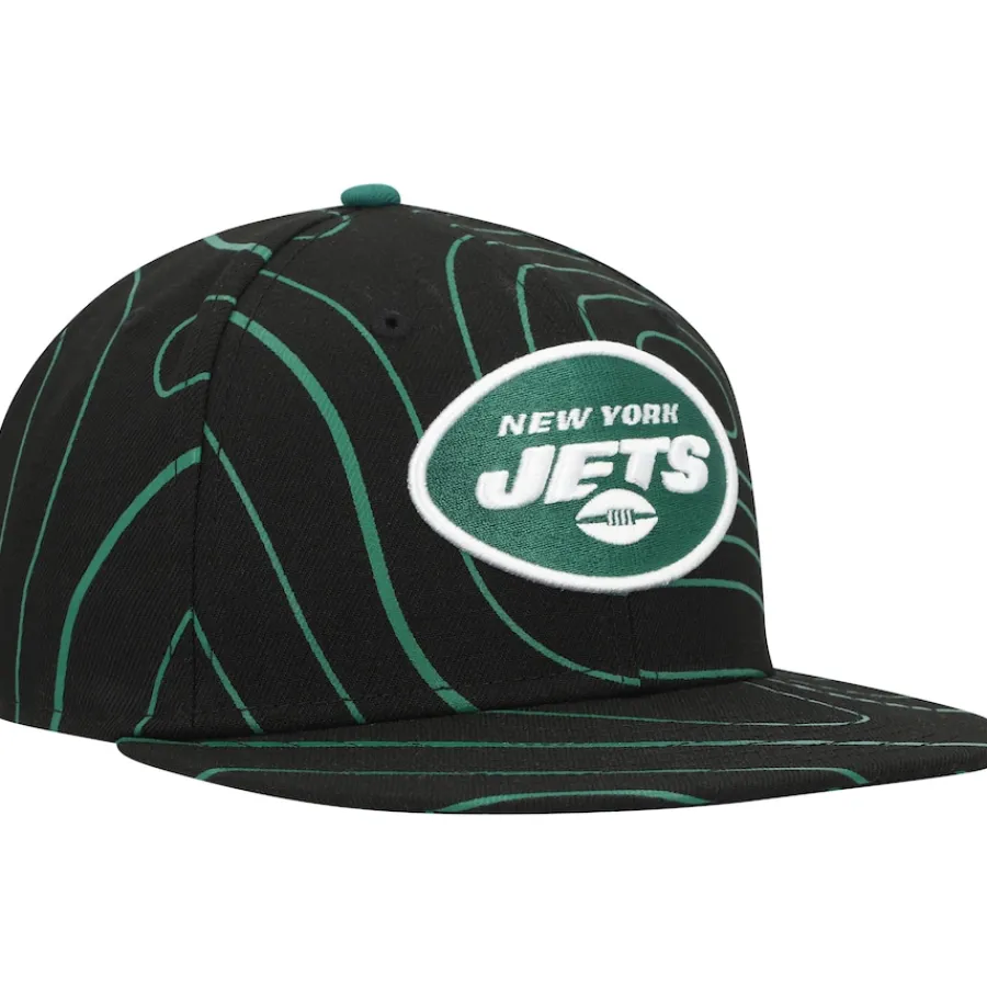 New York Jets Fitted^Men's New Era Black Geo 59FIFTY Fitted Hat