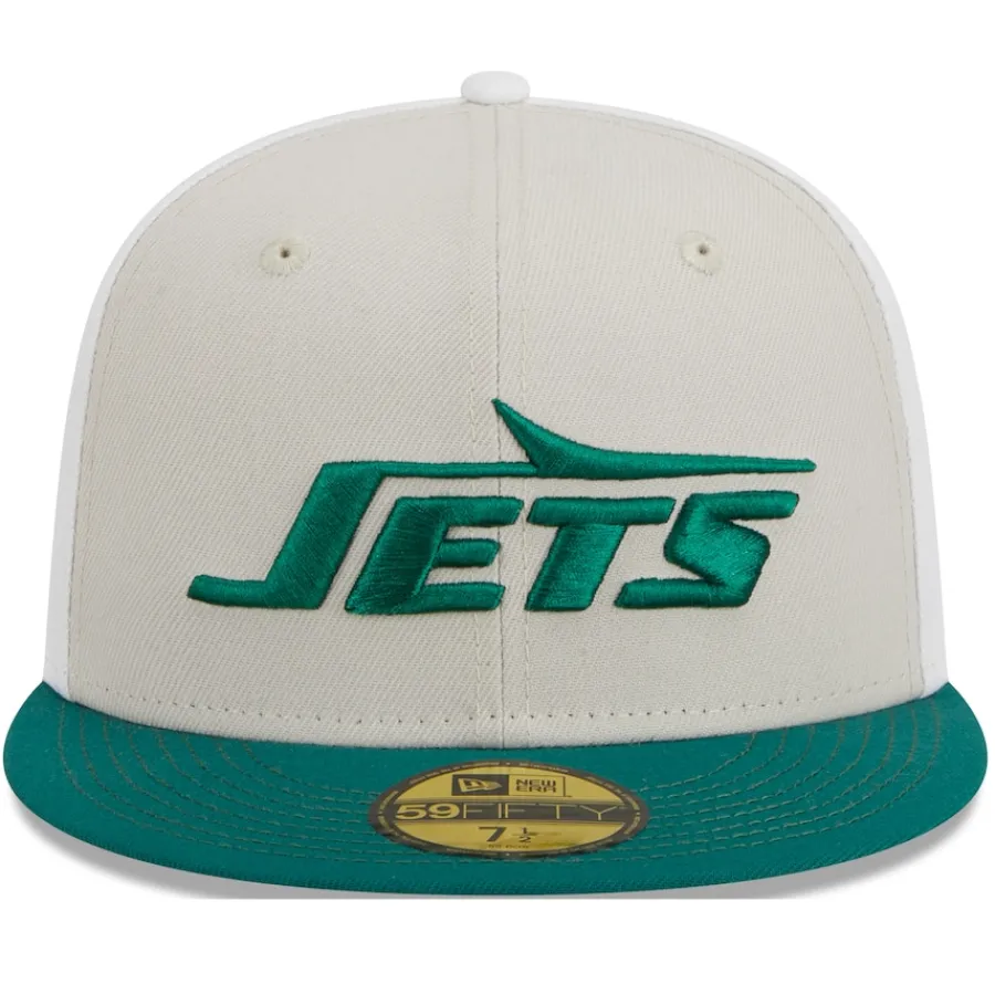 New York Jets Fitted^Men's New Era Cream/Kelly Green 2023 Sideline Historic 59FIFTY Fitted Hat