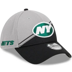 New York Jets Flex^Men's New Era Gray/Black 2023 Sideline 39THIRTY Flex Hat