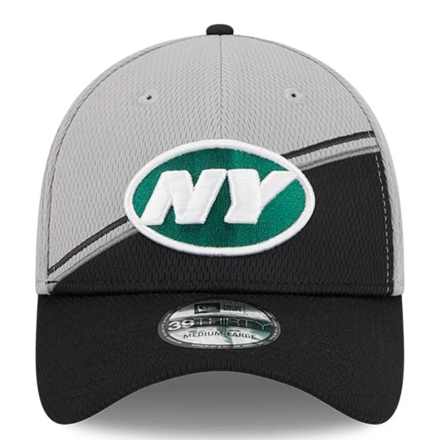 New York Jets Flex^Men's New Era Gray/Black 2023 Sideline 39THIRTY Flex Hat