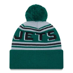 New York Jets Knit^Men's New Era Green Main Cuffed Knit Hat With Pom