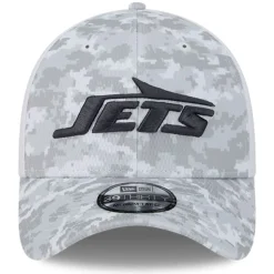 New York Jets Hats | Men^Men's New Era White 2024 Salute To Service Digital Camo 39THIRTY Flex Hat