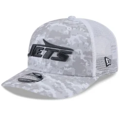 New York Jets Hats | Men^Men's New Era White 2024 Salute To Service Digital Camo 9SEVENTY Stretch-Snap Hat