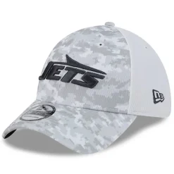 New York Jets Hats | Men^Men's New Era White 2024 Salute To Service Digital Camo 39THIRTY Flex Hat