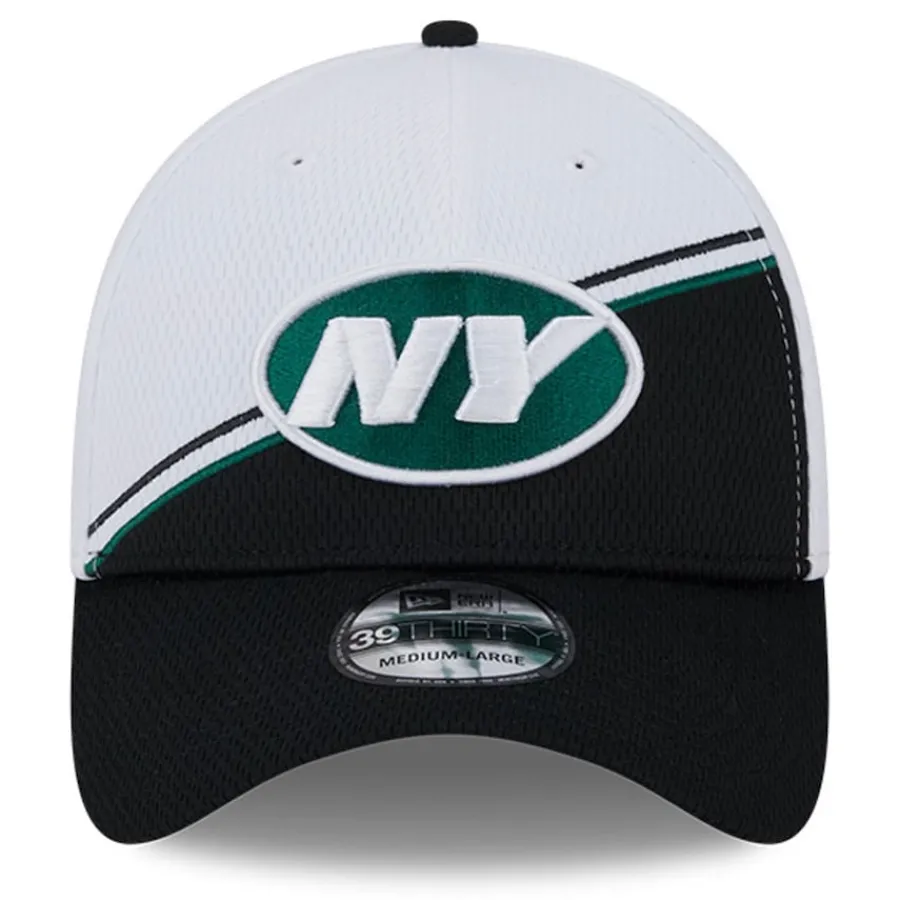 New York Jets Flex^Men's New Era White/Black 2023 Sideline 39THIRTY Flex Hat