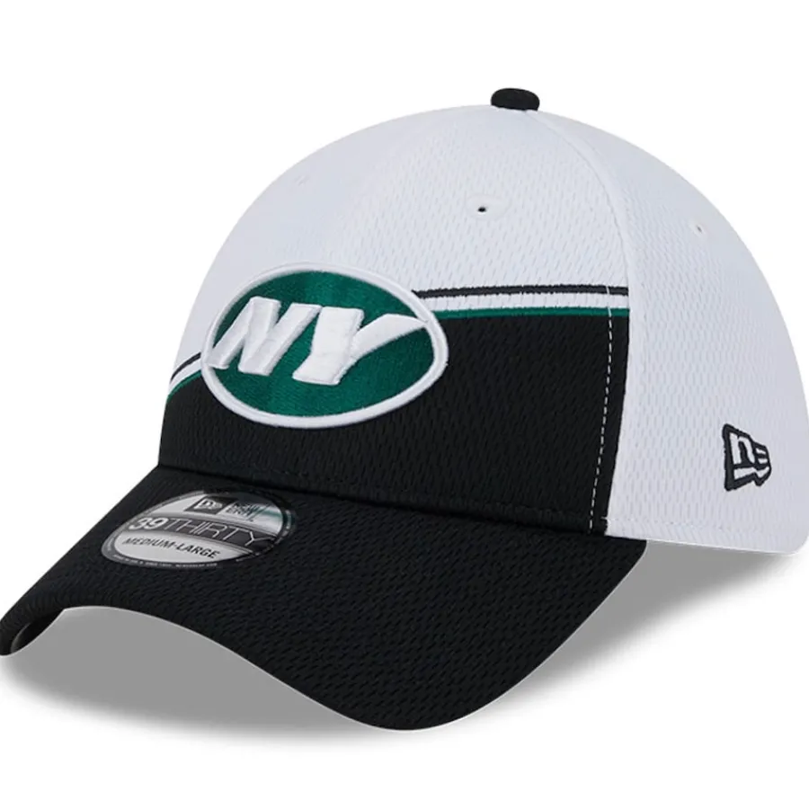New York Jets Flex^Men's New Era White/Black 2023 Sideline 39THIRTY Flex Hat