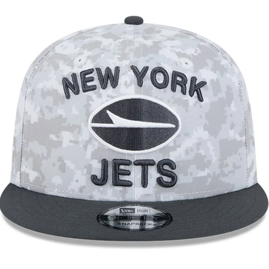 New York Jets Snapback^Men's New Era White/Graphite 2024 Salute To Service 9FIFTY Snapback Hat