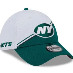 New York Jets Flex^Men's New Era White/Green 2023 Sideline 39THIRTY Flex Hat