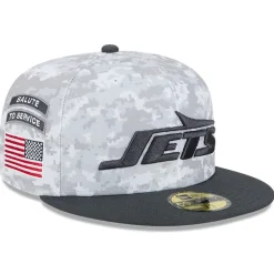 New York Jets Fitted^Men's New Era Arctic Camo/Graphite 2024 Salute To Service 59FIFTY Fitted Hat