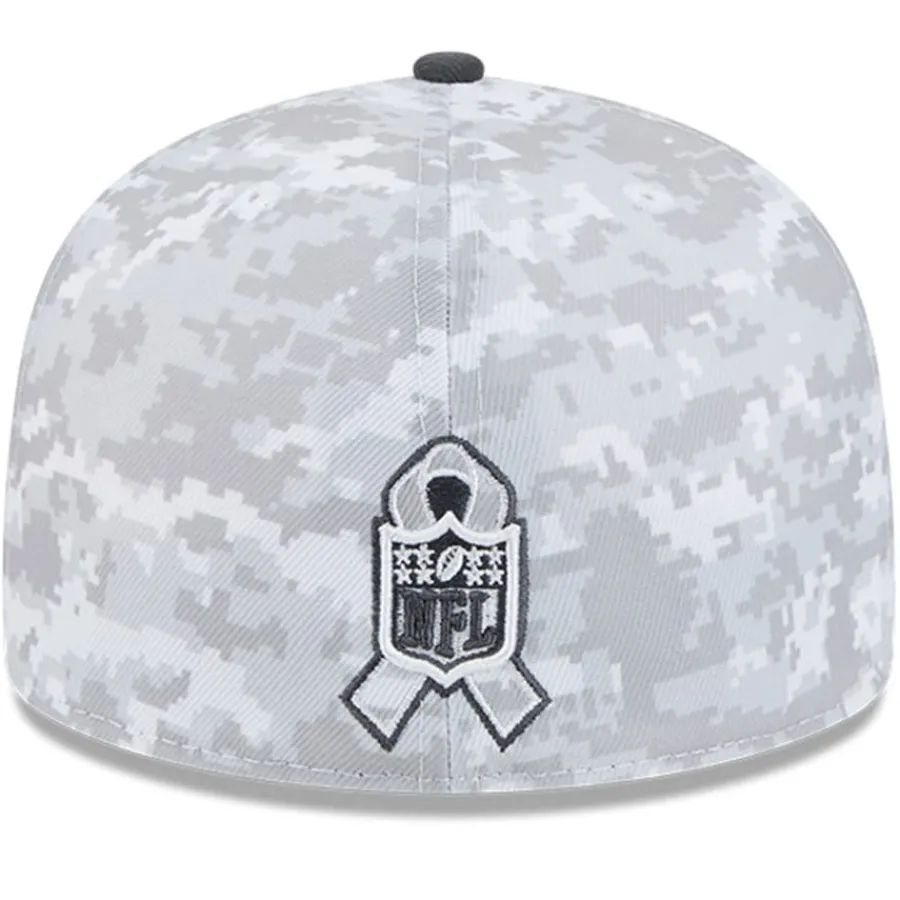 New York Jets Fitted^Men's New Era Arctic Camo/Graphite 2024 Salute To Service 59FIFTY Fitted Hat