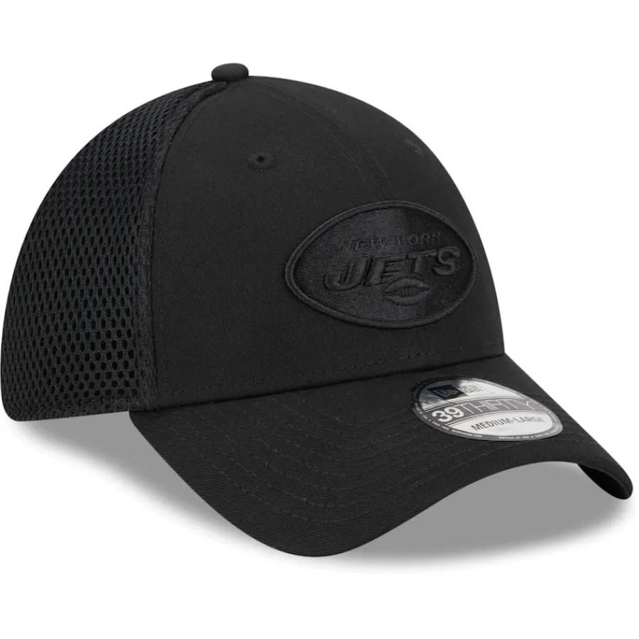 New York Jets Hats | Men^Men's New Era Black Main Neo 39THIRTY Flex Hat