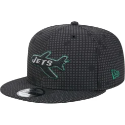 New York Jets Hats | Men^Men's New Era Black Midnight Ink Pop Outline 9FIFTY Snapback Hat