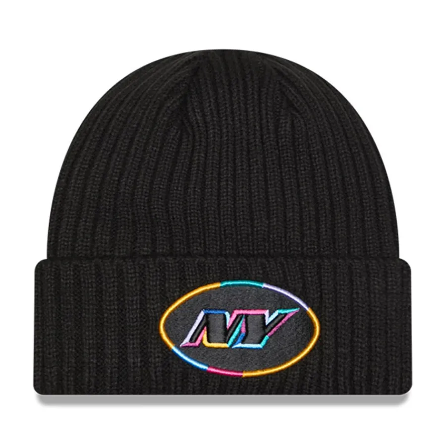 New York Jets Hats | Men^Men's New Era Black 2024 NFL Crucial Catch Cuffed Knit Hat