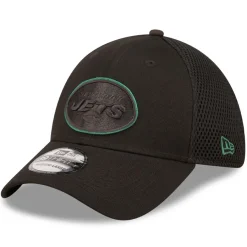 New York Jets Hats | Men^Men's New Era Black Team Neo 39THIRTY Flex Hat