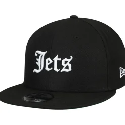 New York Jets Adjustable | Snapback^Men's New Era Black Gothic Script 9FIFTY Adjustable Snapback Hat