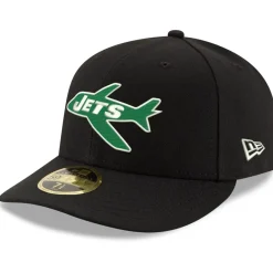 New York Jets Fitted^Men's New Era Black Omaha Throwback Low Profile 59FIFTY Fitted Hat