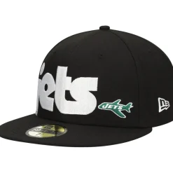 New York Jets Fitted^Men's New Era Black Checkered Undervisor 59FIFTY Fitted Hat