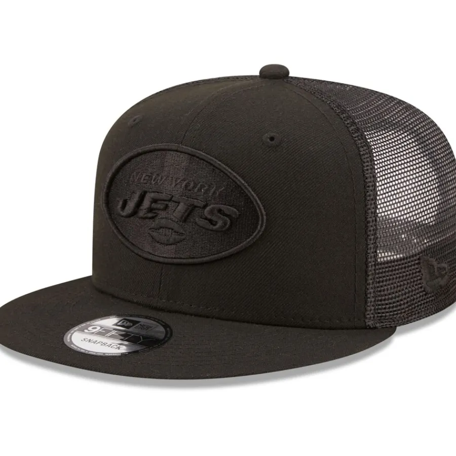 New York Jets Snapback^Men's New Era Black Classic 9FIFTY Trucker Snapback Hat