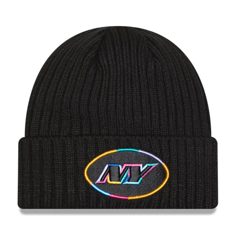 New York Jets Hats | Men^Men's New Era Black 2024 NFL Crucial Catch Cuffed Knit Hat