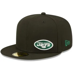New York Jets Fitted^Men's New Era Black Flawless 59FIFTY Fitted Hat