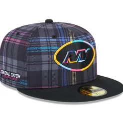 New York Jets Hats | Men^Men's New Era Black 2024 NFL Crucial Catch Plaid 59FIFTY Fitted Hat