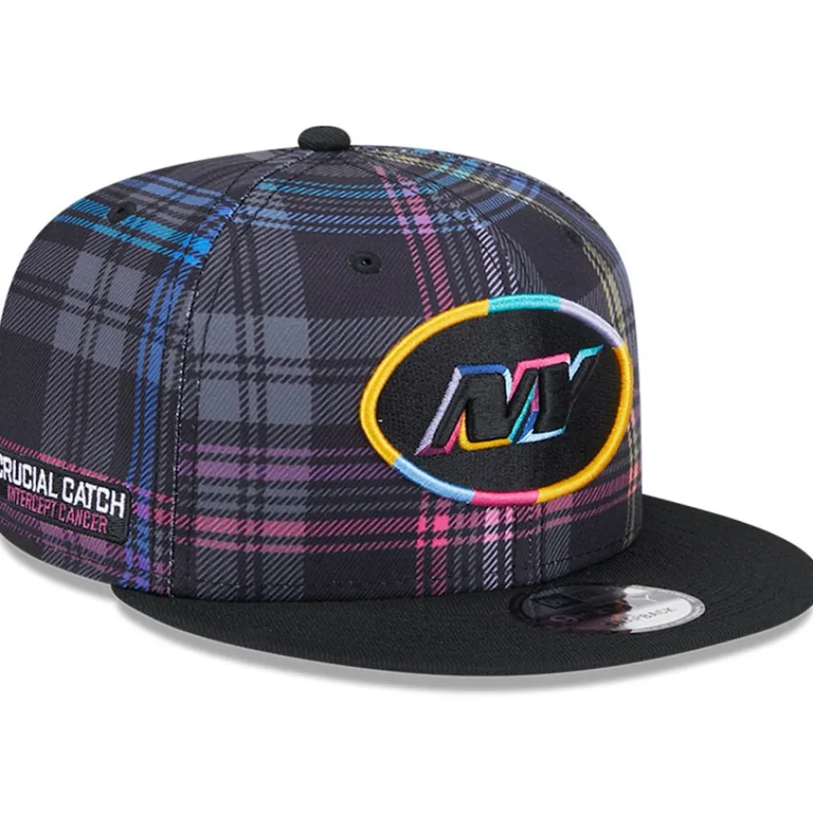 New York Jets Hats | Men^Men's New Era Black 2024 NFL Crucial Catch Plaid 9FIFTY Snapback Hat