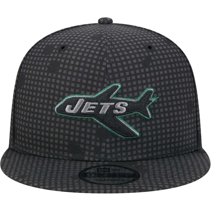 New York Jets Hats | Men^Men's New Era Black Midnight Ink Pop Outline 9FIFTY Snapback Hat