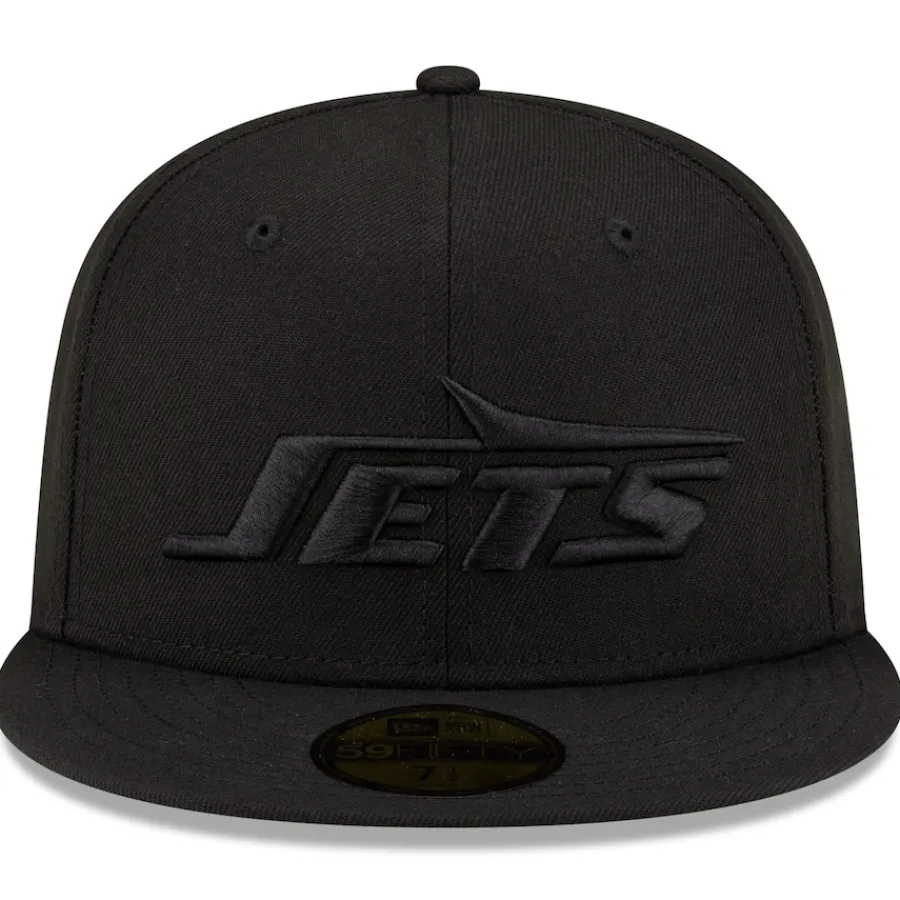 New York Jets Hats | Men^Men's New Era Black Black On Black 59FIFTY Fitted Hat