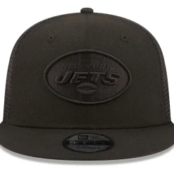 New York Jets Snapback^Men's New Era Black Classic 9FIFTY Trucker Snapback Hat