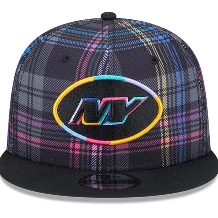 New York Jets Hats | Men^Men's New Era Black 2024 NFL Crucial Catch Plaid 9FIFTY Snapback Hat