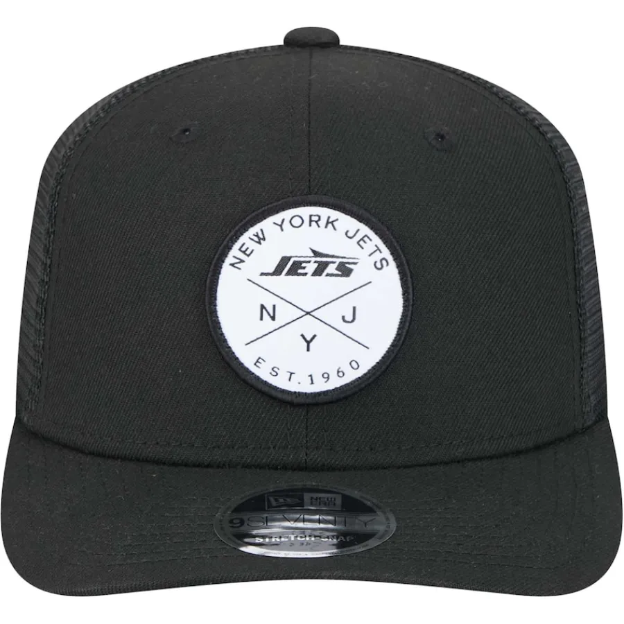 New York Jets Hats | Men^Men's New Era Black Mojo Dojo Trucker 9SEVENTY Stretch-Snap Hat