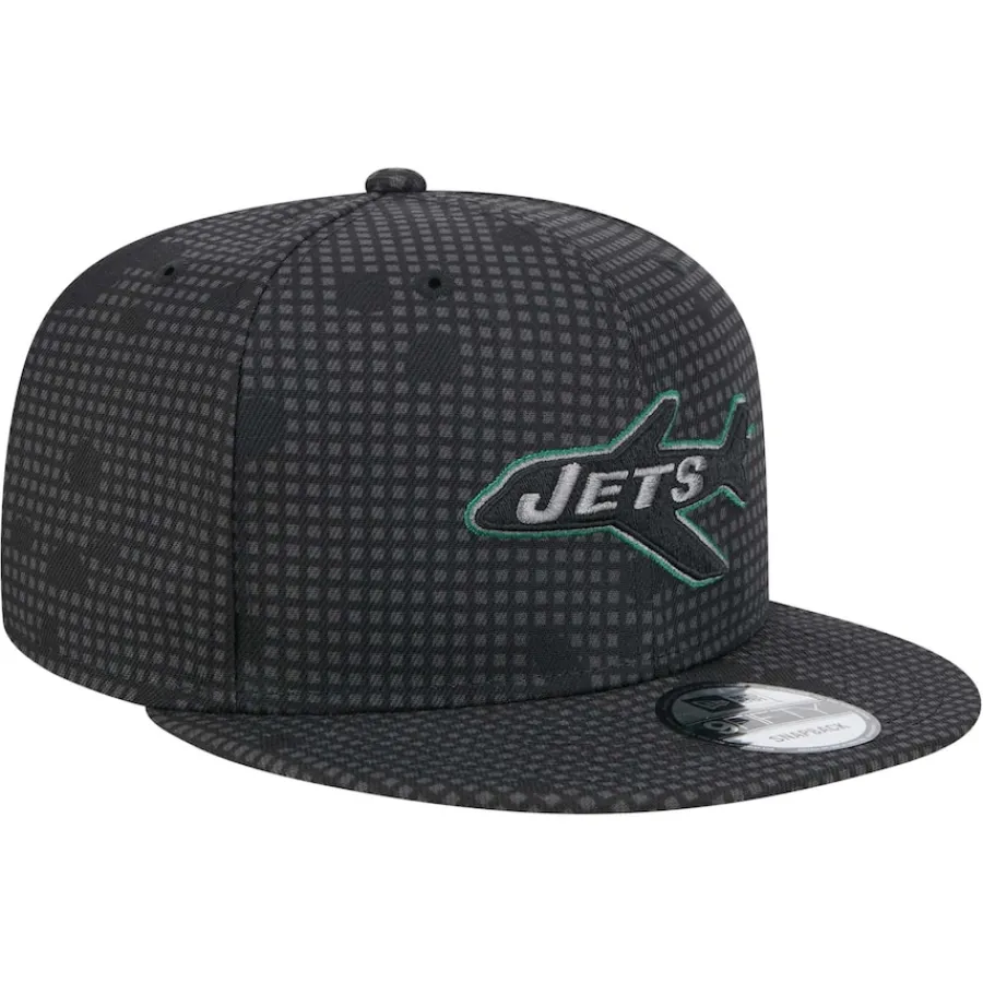 New York Jets Hats | Men^Men's New Era Black Midnight Ink Pop Outline 9FIFTY Snapback Hat