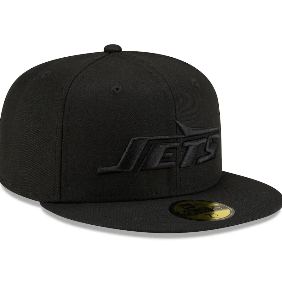 New York Jets Hats | Men^Men's New Era Black Black On Black 59FIFTY Fitted Hat