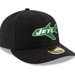 New York Jets Fitted^Men's New Era Black Omaha Throwback Low Profile 59FIFTY Fitted Hat