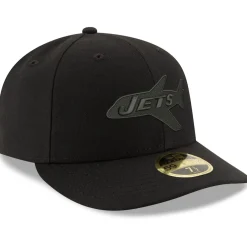 New York Jets Fitted^Men's New Era Black Alternate Logo Black On Black Low Profile 59FIFTY II Fitted Hat
