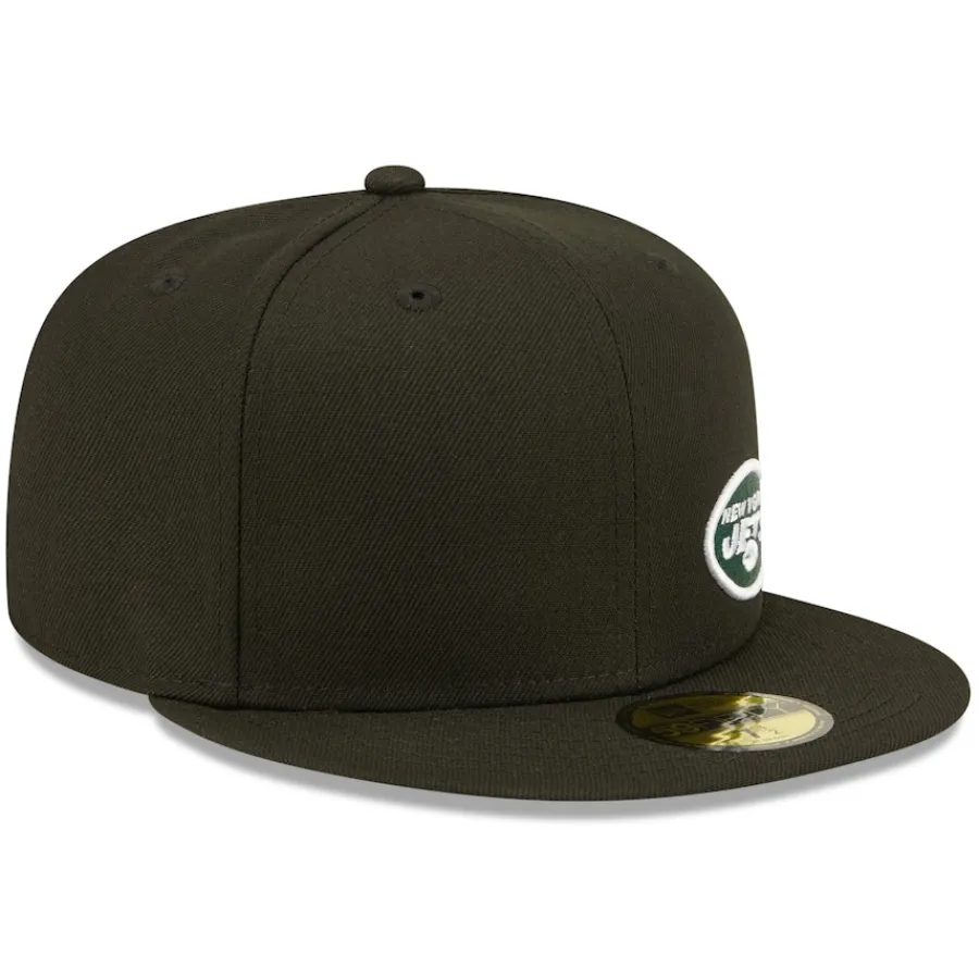 New York Jets Fitted^Men's New Era Black Flawless 59FIFTY Fitted Hat