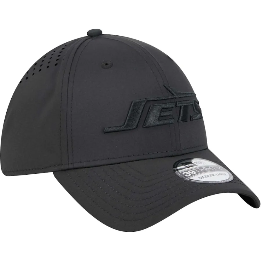 New York Jets Hats | Men^Men's New Era Black Hydro 39THIRTY Flex Hat